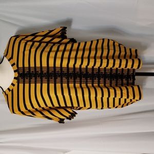 Save The Queen Yellow and Black Striped Blouse